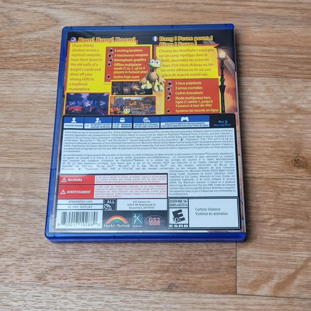 Sony PS4 Crazy Chicken Xtreme Video Game - Blue Case